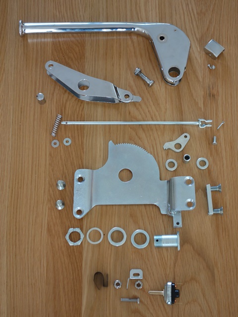 The re-plated handbrake component ready for assembly