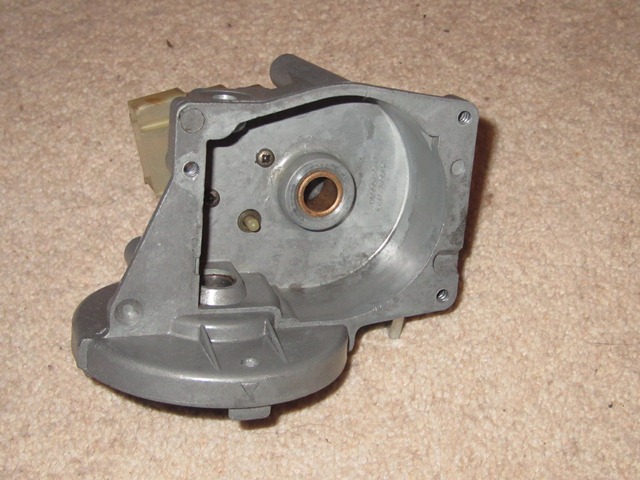 The parking switch is attached by two setscrews from inside the gearbox housing. Note the switch plunge which operates when the wipers return to their normal rest position